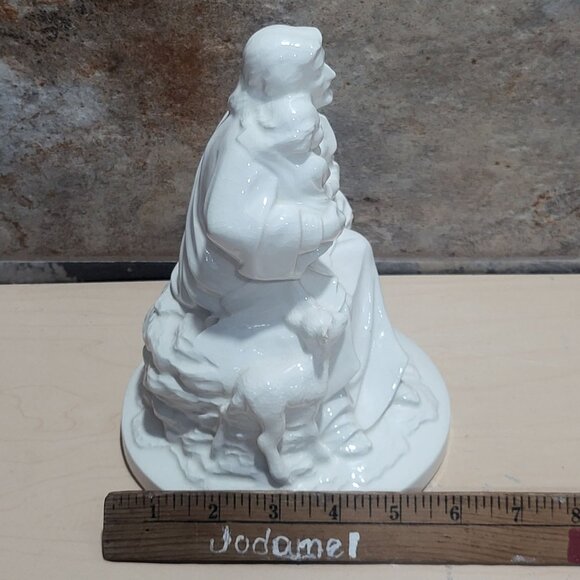 White Ceramic Jesus Christ Savior Children Lamb Figurine - Picture 10 of 10